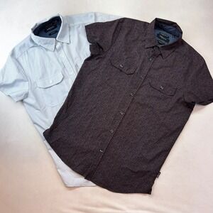 Kenneth Cole Button Down Shirt Mens Small Multi Color Slim Fit 2 Pack Bundle Lot
